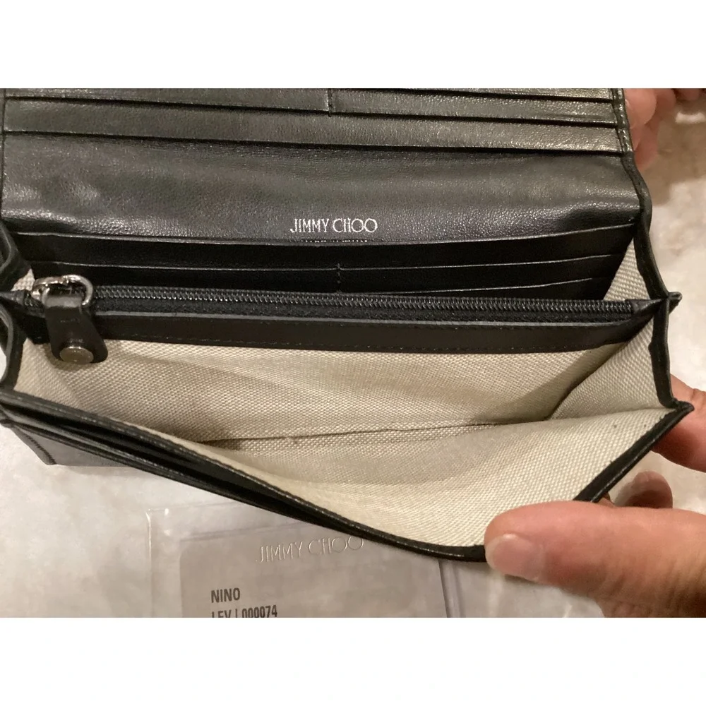 Jimmy Choo NINO Black Leather‎ Star Studded Wallet Clutch - Picture 8 of 16
